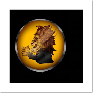 javier milei represented as a LION LOGO Posters and Art